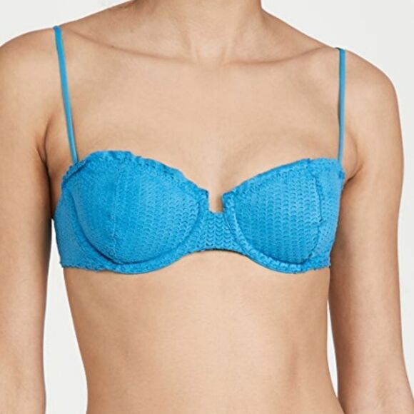 ViX Scales Nissi Women's Blue Textured Bikini Top Size small
